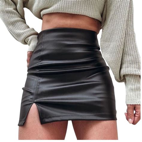 Saia De Inverno Curta - Mini Saia Couro Curta Moda Feminina Inverno Balada - Mel | Shopee Brasil