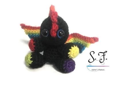 Gay Pride Rainbow Mini Dragon Amigurumi Etsy Mini Dragon Rainbow Pride Gay Pride
