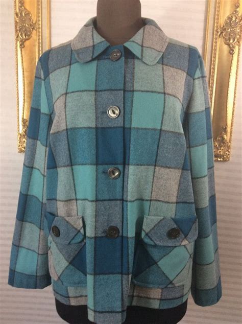 Blue Pendleton Virgin Wool Jacket Etsy Wool Jacket Pendleton Jackets