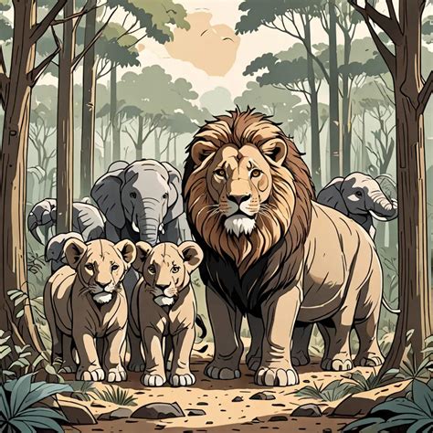 lion  elephants friendship storycom