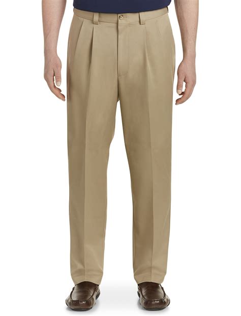 Oak Hill By Dxl Men S Big And Tall Men S Big And Tall Waist Relaxer Pleated Microfiber Pants