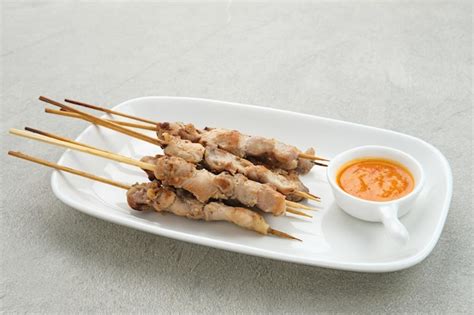 Premium Photo Sate Taichan Grilled Chicken Satay Without Peanut Sauce