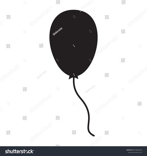 Balloon Black Icon Vector Illustration Stock Vector (Royalty Free ...