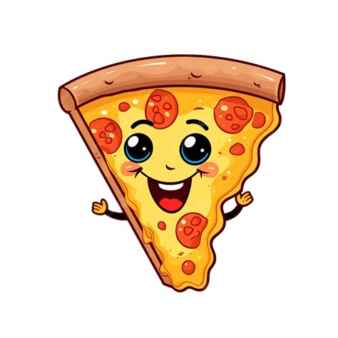 Cheerful Pizza Clip Art Pleased To Hold A Slice Of Itself, Pizza ...