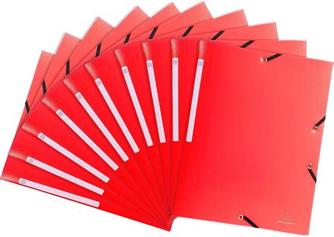 UniPatch A4 Opaque Elasticated 3 Flap Folder Red Pack Of 10