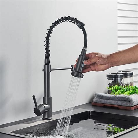 Sanipro Flexible Cold Hot Mixer Sink Tap Sus Stainless Steel Black