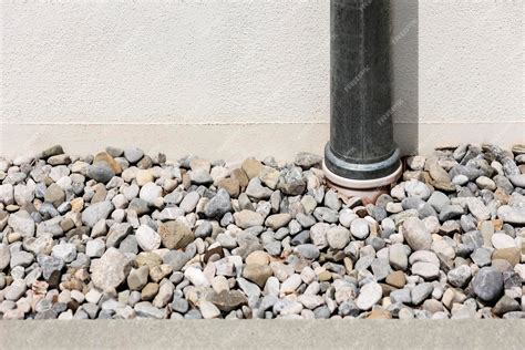 Premium Photo French Drain Stone Drains Storm Drain Pipe Into