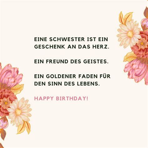 Sch Ner Spruch Geburtstag Schwester Ich Hoffe Dass Ihr Geburtstag