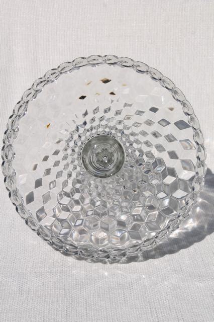 Vintage Fostoria American Round Cake Stand W Brandy Well Crystal Clear Glass