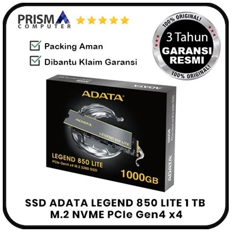 Jual SSD ADATA LEGEND 850 LITE 1TB M 2 NVME PCIe Gen4 X4 Shopee Indonesia