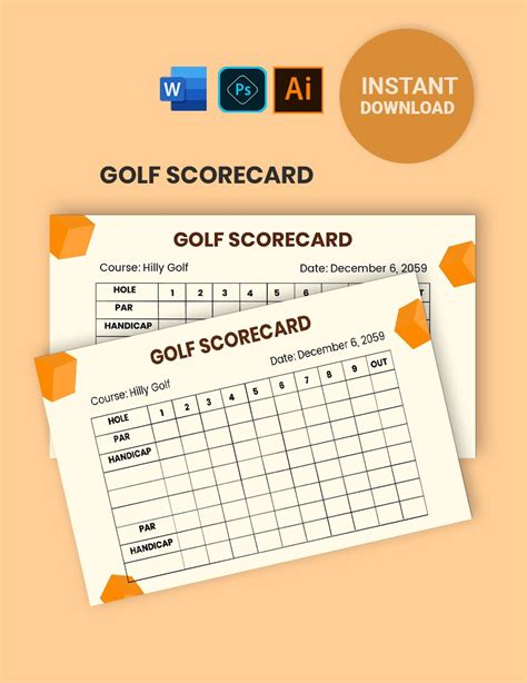 9 Hole Golf Scorecard in Illustrator, PSD, Word - Download | Template.net