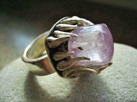 Fine Silver Pink Turmaline Unikat Silber Ring Feinsilber Rosa