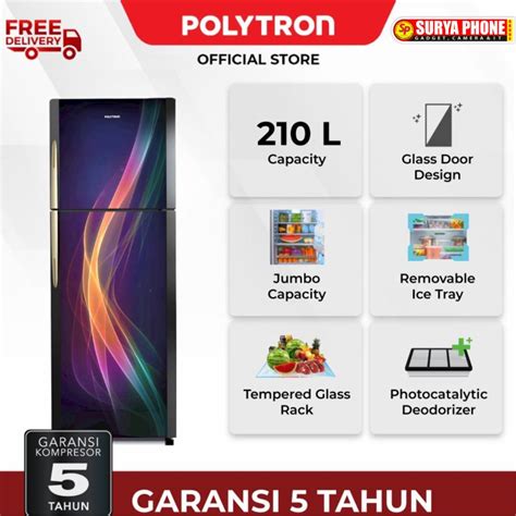 Jual POLYTRON Kulkas 2 Pintu Belleza Varia 210 Liter PRM 21PAX Shopee