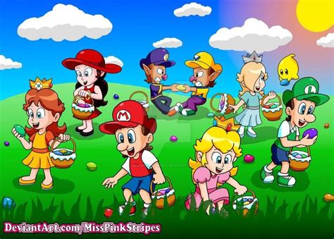 Happy Easter By Misspinkstripes On Deviantart Super Mario Art Super