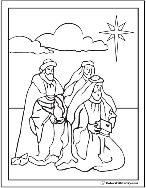 Magi Coloring Sheet Printable Christmas Coloring Page