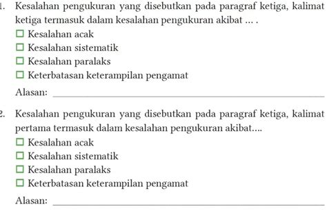 Pembahasan Ayo Cek Pemahaman Pengukuran Kunci Jawaban IPA Kelas 10