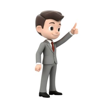 3d Young Businessman Pointing To Fingers To Right Side Illustration ...