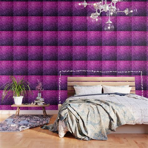 Purple Pink Ombre Glitter Sparkles Faux Sparkly Look For Her Wallpaper