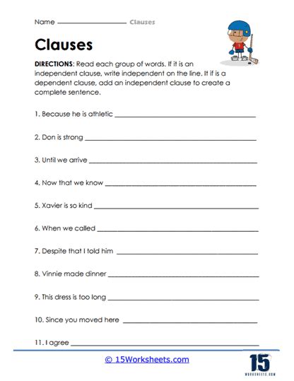 Clauses Worksheets 15