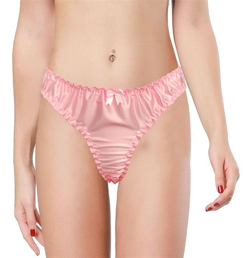 Satin Silky Tanga High Rise Bikini Briefs Panties Size Ebay