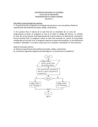 Taller 1 Programacion De Computadores PDF Descarga Gratuita