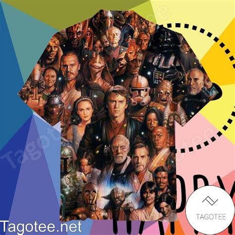 Star Wars Saga Character Collage Wall Poster Hawaiian Shirt Tagotee