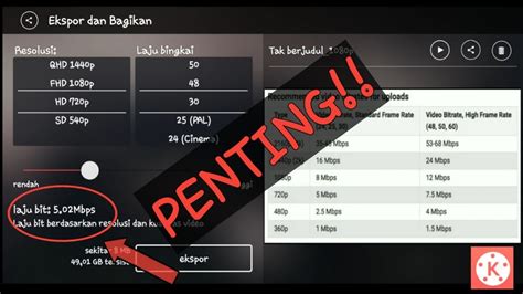 Fungsi Resolusi Dan Laju Bit Saat Mengekspor Video Di Kine Master Youtube