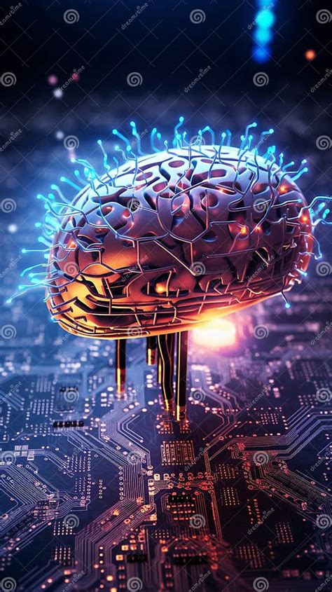 Ai Robotic Brain With Glowing Digital Circuits A Picture Highlighting