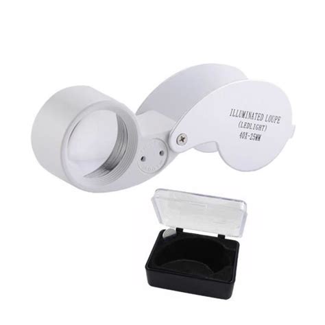 Loupe de bijoutier pliable 40X avec lumière LED AIHONTAI Cdiscount