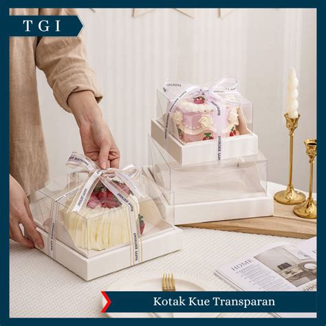 Jual TGI KOTAK MIKA KUE TART ULANG TAHUN BIRTHDAY CAKE BOX PACKAGING