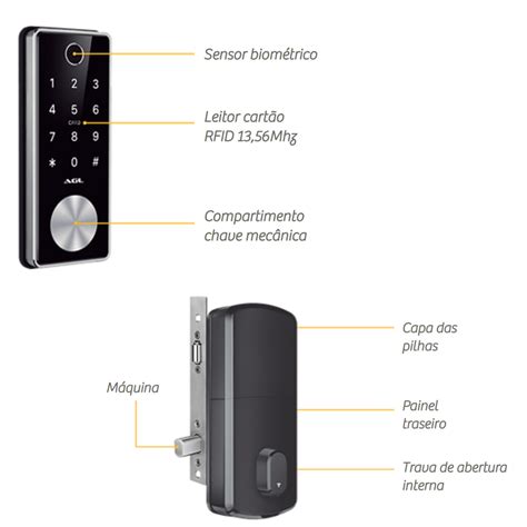 Fechadura Digital Agl T12 Biometria Senha Bluetooth Touch Trem Legal