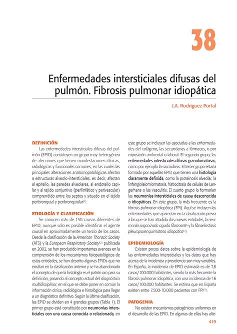 Enfermedades Intersticiales Difusas Del Pulm N Fibrosis Pulmonar