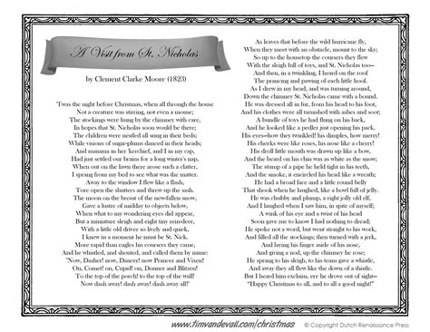 Twas The Night Before Christmas Lyrics Printable