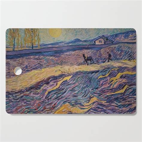 Enclosed Lavender Field With Ploughman By Vincent Van Gogh Cutting