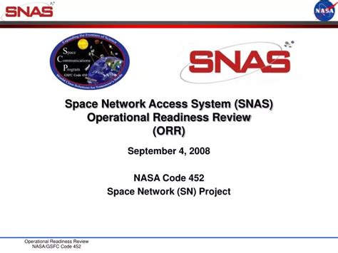 Ppt Space Network Access System Snas Operational Readiness Review