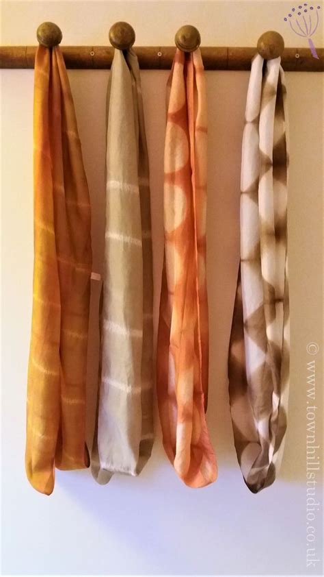 Naturally Dyed Silk Scarves With Shibori Townhill Studio Silk