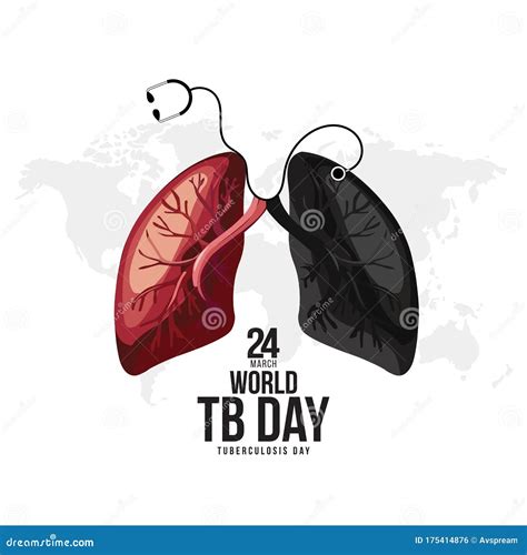 World Tuberculosis Day TB Day Banner White Background Stock Vector