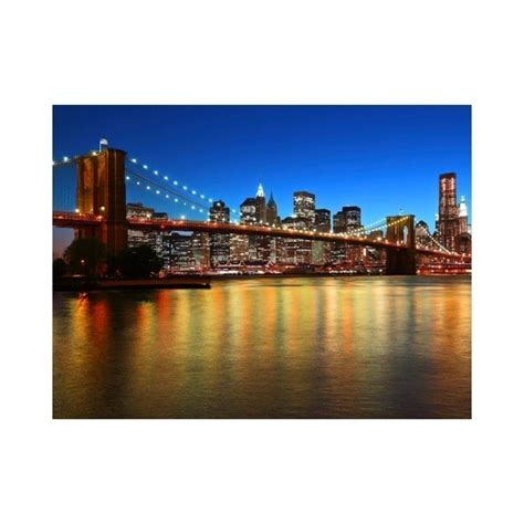 Papier Peint Pont De Brooklyn Au Cr Puscule New York X