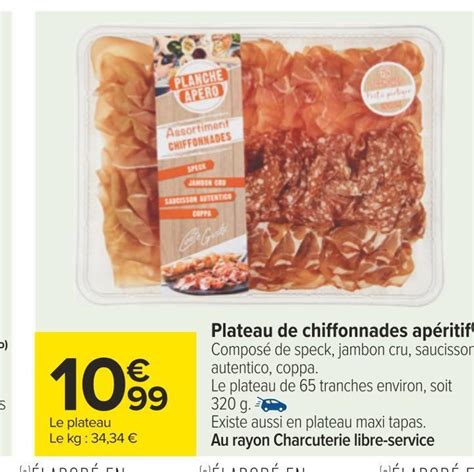 Promo Plateau De Chiffonnades Ap Ritif Chez Carrefour