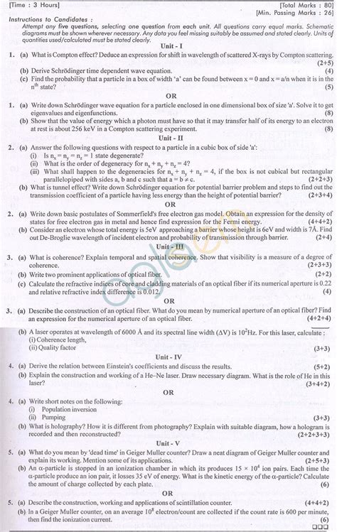 Rtu Question Papers 2 Semester All Branches Engineering Physics