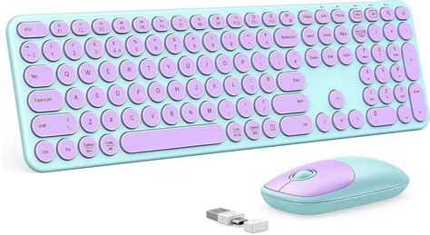 Wireless Keyboard And Mouse Usb A And Usb C Colorful Cute Wireless