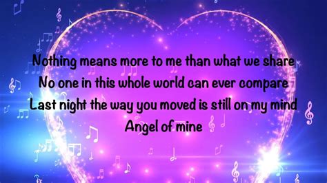 Angel Of Mine Lyrics By Monica Youtube