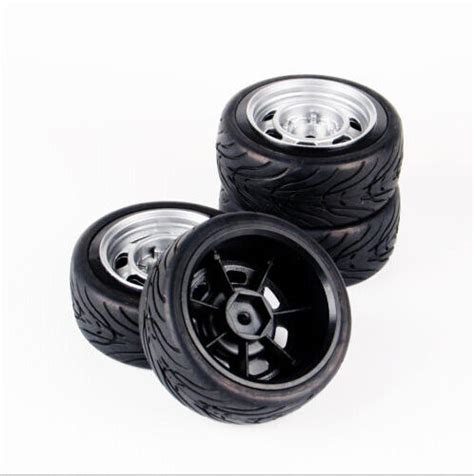 Pcs Mm Offset Rubber Tires Wheel Rims For Hsp Hpi On Road Racing