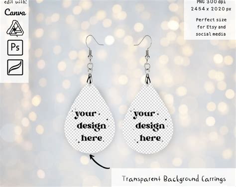 Canva Earring Templates Editable Earring Template Canva Template