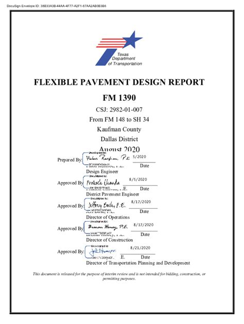 Fillable Online Ftp Txdot Flexible Pavement Design Report Fm The