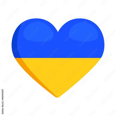 Ukraine Flag Sign Emoji Icon Illustration. Heart Vector Symbol Emoticon ...