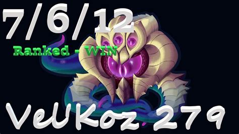 Velkoz Ranked 7612 Velkoz Lol 279 Game Winning Youtube