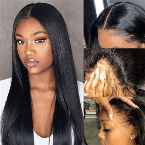 Hurela X Straight Transparent Lace Front Wigs Human Hair Wig With