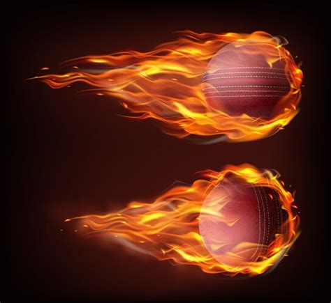 Fire Cricket Ball Vector Images Over 150