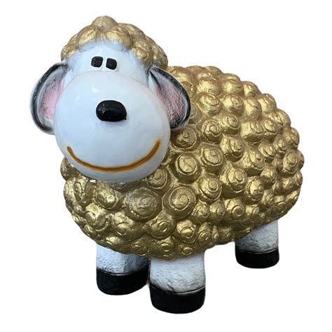 Statue Mouton En Resine H Cm Or Prestige House Boutique De